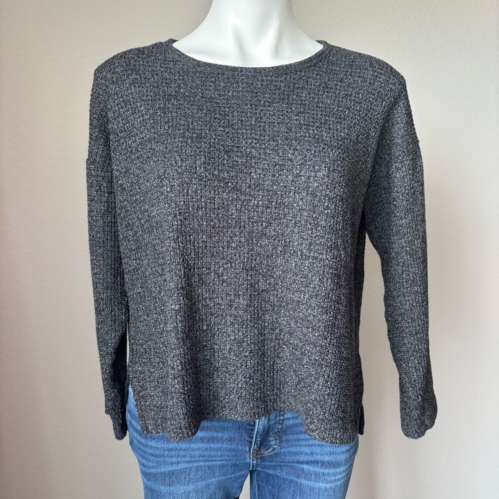 Aerie Women's Mottled Gray Long Sleeve Knit Tunic long Sleeve Top Shirt Size XS